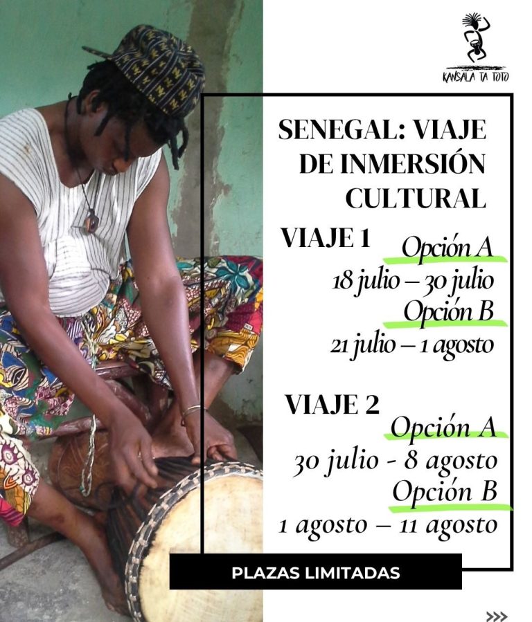 imagen de clases de danza africana en la playa y primer plano de un dumdum y djembes